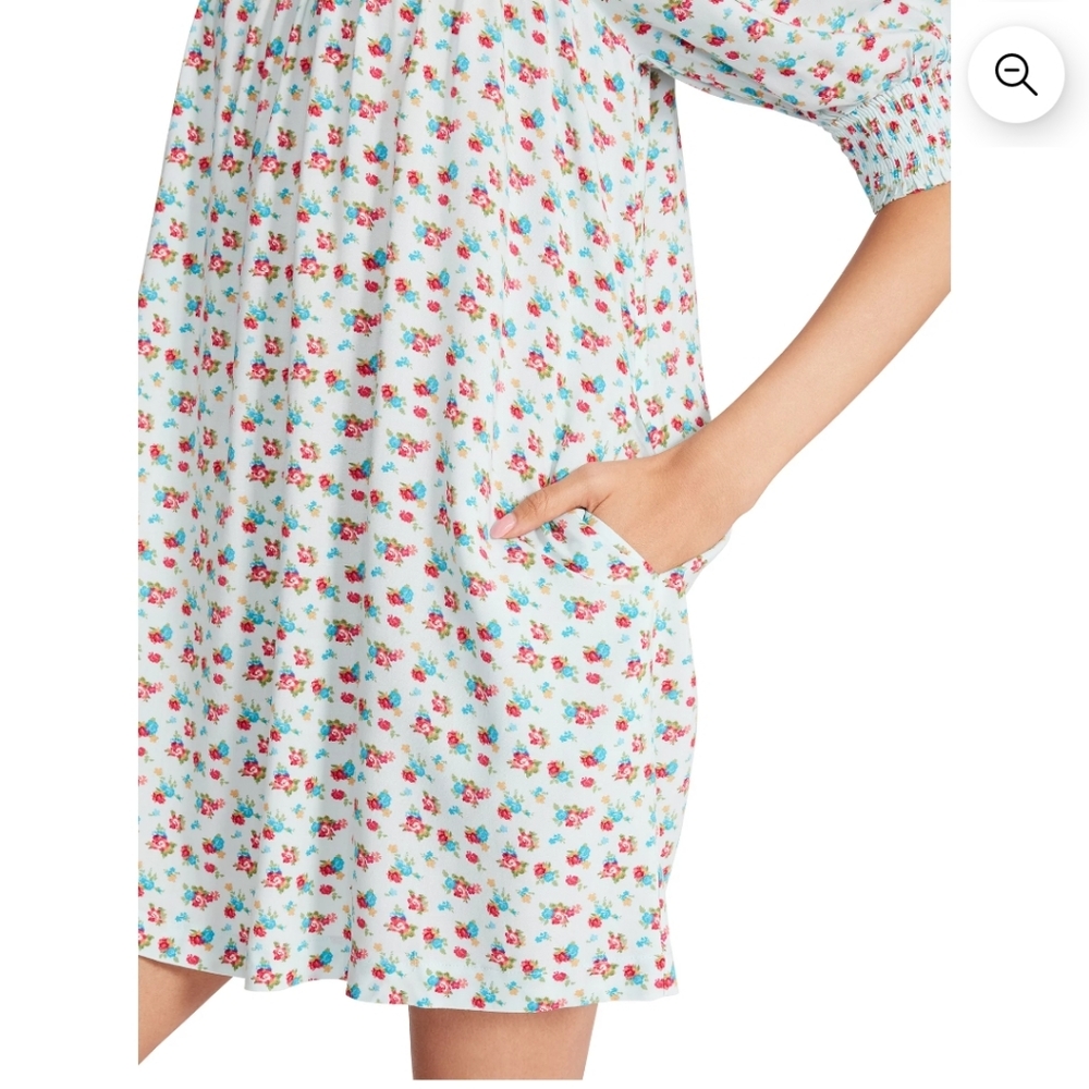 Betsey Johnson Floral Smocked Mini Dress - Picture 3 of 8